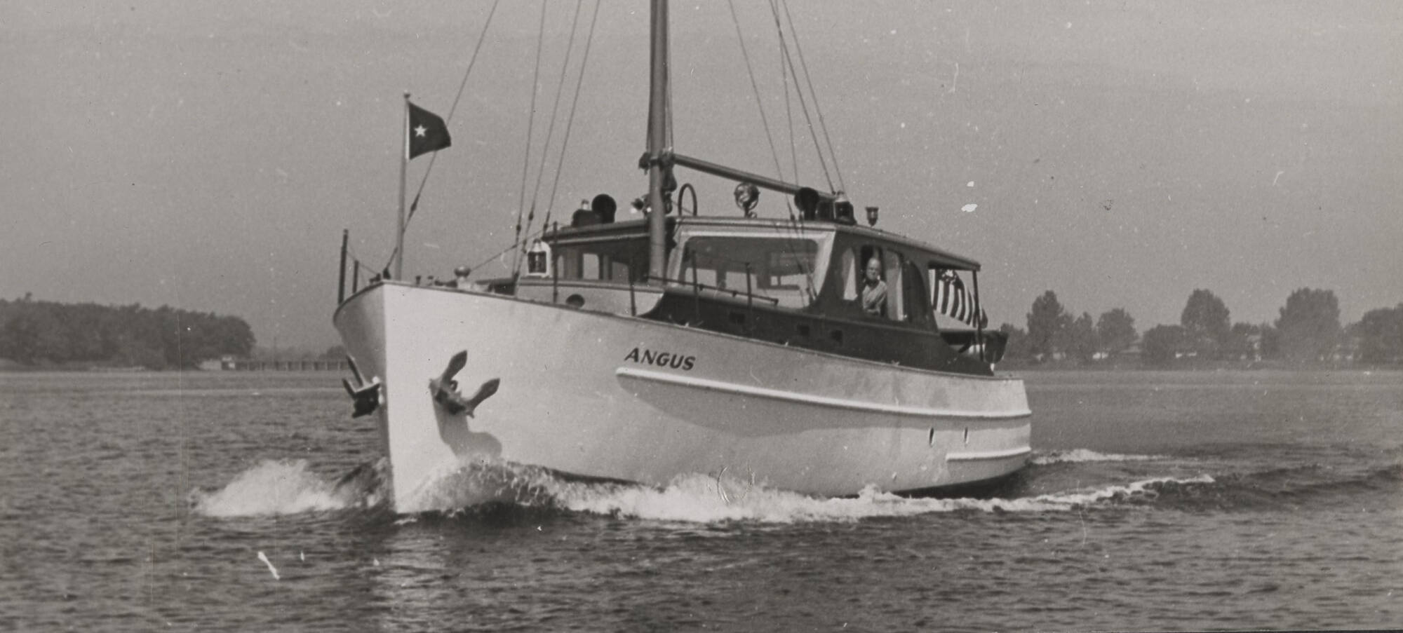 The original Angus boat donated to GVSU in 1965.